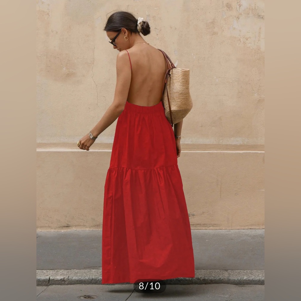 NWT Commense Red Backless Dress